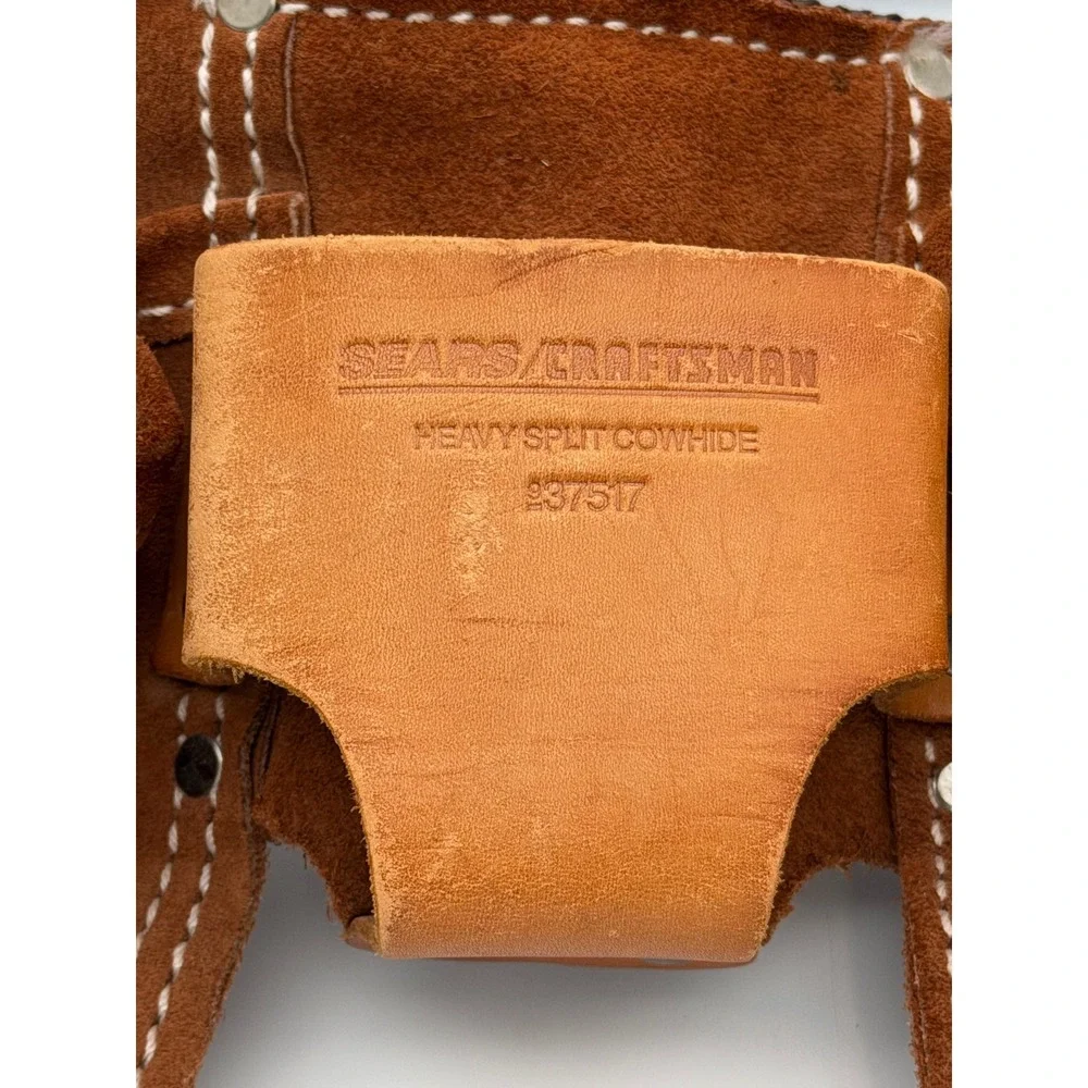 Vintage Sears Craftsman Brown Heavy Split Cowhide Leather Tool Belt 937517 Mens